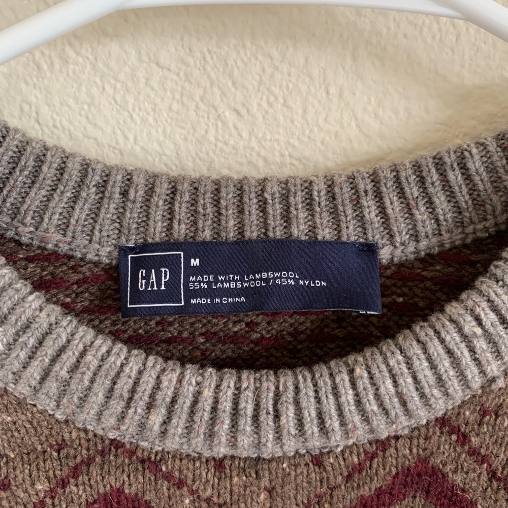 Gap Wool Sweater Winter Pattern - image 3